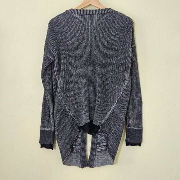 Lululemon Cardigan Women US 6 Marled Navy Knit Ribbed Vestigan Athleisure Cotton - Picture 12 of 16